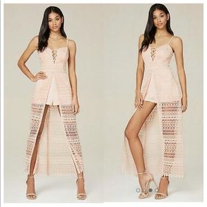 High Low Lace Maxi Romper